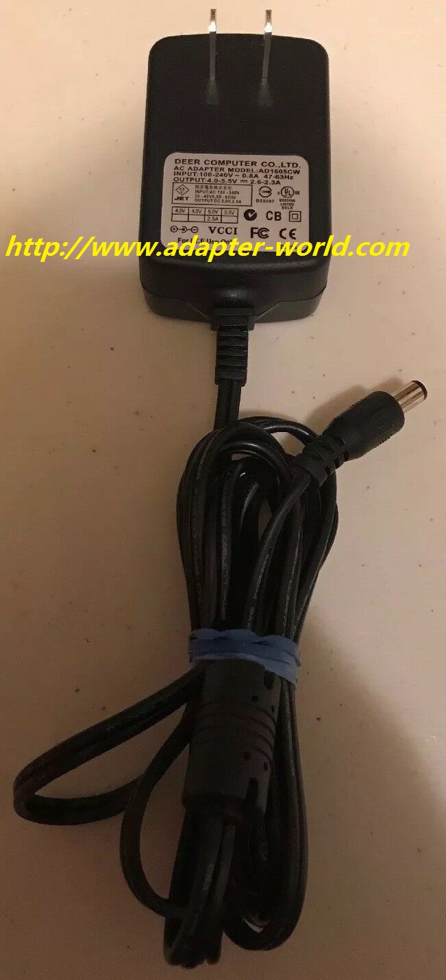 *100% Brand NEW* DEER COMPUTER Co. AD-1605CW AC Adapter Power Charger 100-240V 47-63HZ 3W 4 -5.5V Free shippin